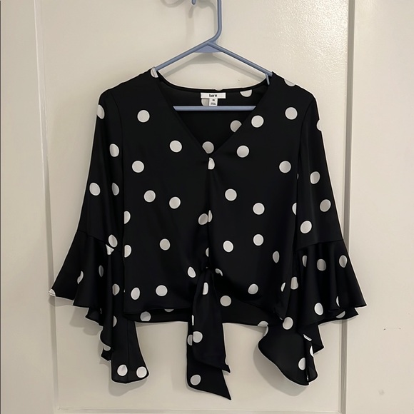 Chic Bar III Black and White Polka Dot Women's Top - Picture 1 of 4